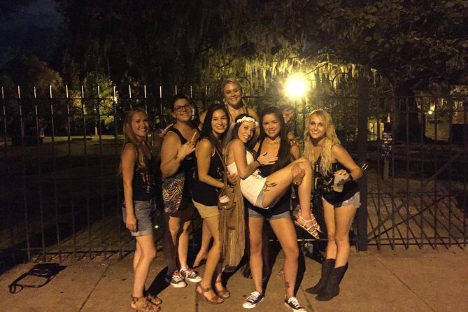Creepy Crawl Night-Time Haunted Pub Walking Tour of Savannah's Historic District - Colonial Park Cemetery at night: Button Gwinnett’s story by the gate