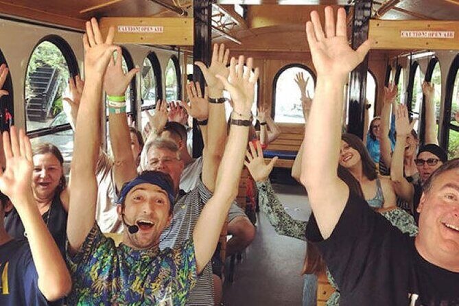 "Savannah for Morons" Comedy Trolley Tour - Guides on the trolley: high energy, sometimes headset-dependent