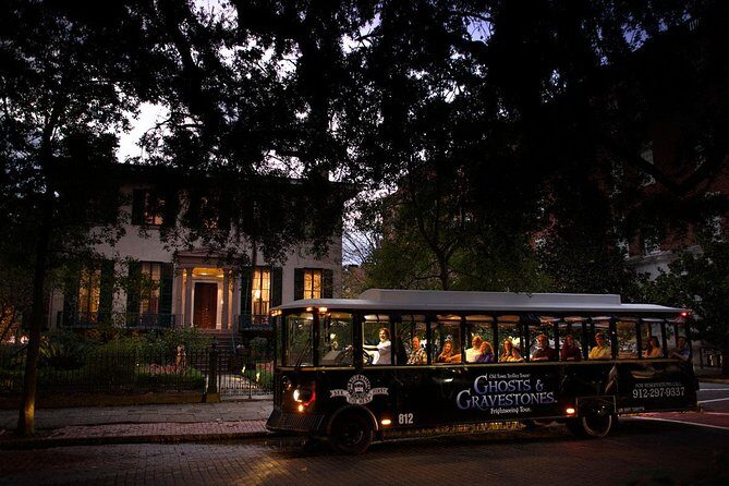 Savannah Ghosts & Gravestones Trolley Tour - Andrew Low House Museum at night: more than a spooky backdrop