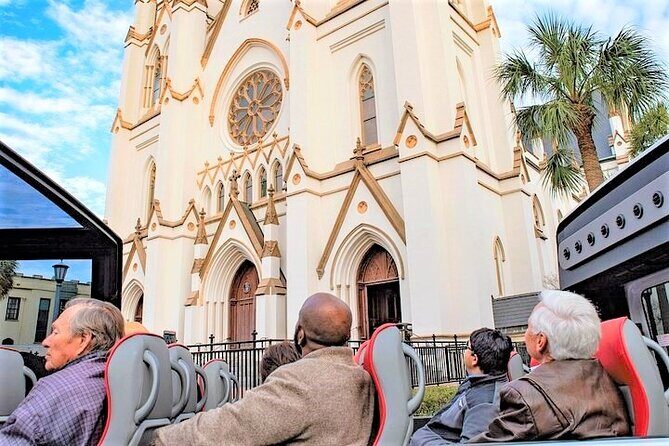 Savannah Open Top Panoramic City Tour with Live Narration - St. John the Baptist Cathedral and Lafayette Square homes