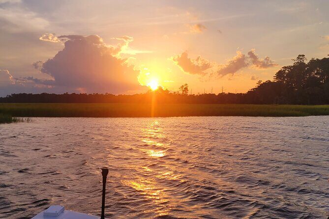 Sunset, Dolphin/Birding On A Private Guided Savannah Cruise - The sunset finish on Bluff Drive